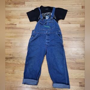Vintage Key Imperial Bib Overalls Mens 38 x 30 Button Up Fly Denim Trucker Farm